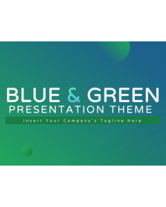 Miniatura de presentación PPT de color azul y verde