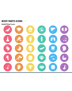 Body Parts Icons PPT Slide 1