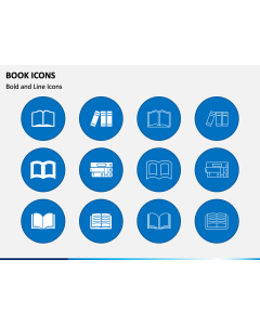 Book Icons PPT Slide 1