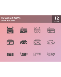 Boombox Icons PPT Slide 1