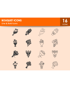 Bouquet Icons PPT Slide 1