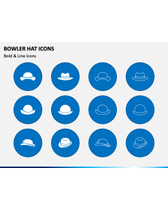 Bowler Hat Icons PPT Slide 1