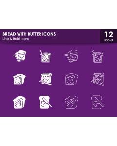 Bread With Butter Icons PPT Slide 1