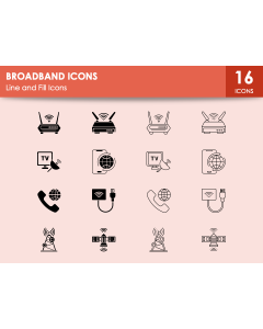 Broadband Icons PPT Slide 1