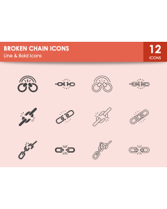 Broken Chain Icons PPT Slide 1
