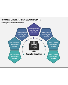 Broken Circle - 7 Pentagon Points PPT Slide 1
