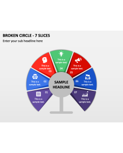 Broken Circle - 7 Slices PPT Slide 1