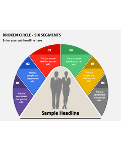 Broken Circle - Six Segments PPT Slide 2