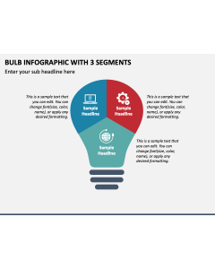 Bulb Infographic with 3 Segments PPT Slide 1