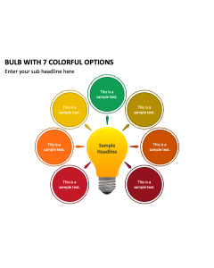 Bulb with 7 Colorful Options PPT Thumbnail