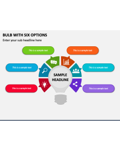 Bulb with Six Options PPT Slide 2