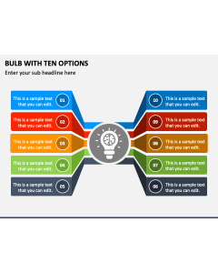 Bulb with Ten Options PPT Slide 1