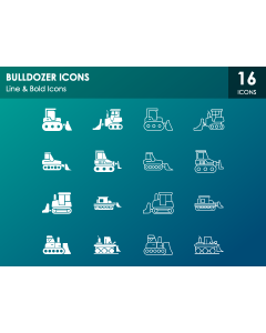 Bulldozer Icons PPT Slide 1