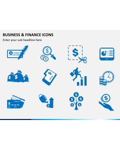 Business and finance icons PPT slide 1