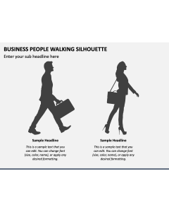 Business People Walking Silhouette PPT Slide 1