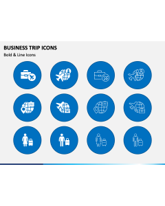 Business Trip Icons PPT Slide 1