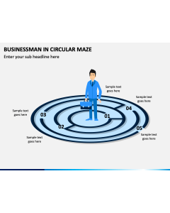 Businessman In Circular Maze PPT Slide 1