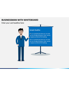 Businessman with Whiteboard PPT Slide 1