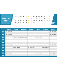 Calendar 2022 Weekly Schedule PPT Slide 1