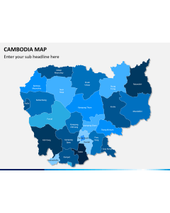 Cambodia map PPT slide 1
