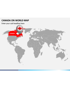 Canada on World Map PPT Slide 1