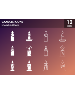 Candles Icons PPT Slide 1