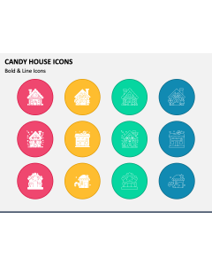 Candy House Icons PPT Slide 1