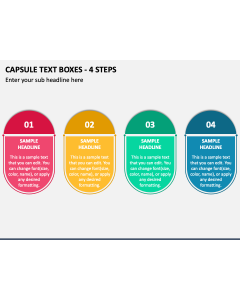 Capsule Text Boxes - 4 Steps PPT Slide 1