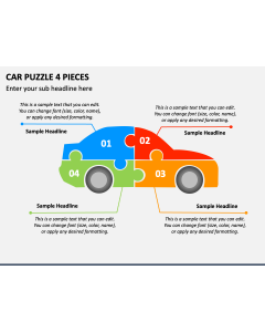 Car Puzzle 4 Pieces PPT Slide 1