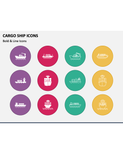Cargo Ship Icons PPT Slide 1