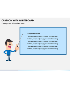 Cartoon with Whiteboard PPT Slide 1