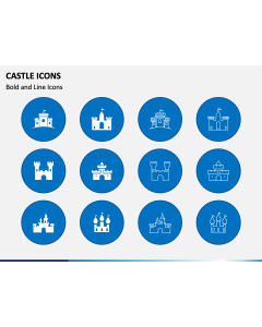 Castle Icons PPT Slide 1