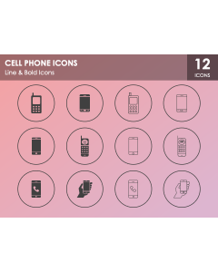 Cell Phone Icons PPT Slide 1