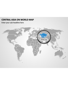 Central Asia on World Map PPT Thumbnail