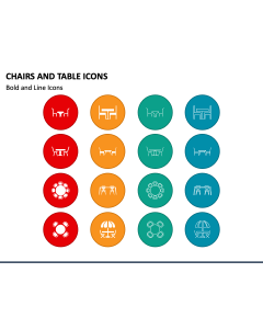 Chairs and Table Icons PPT Slide 1