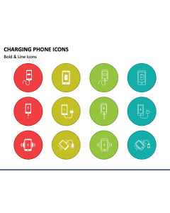 Charging Phone Icons PPT Slide 1