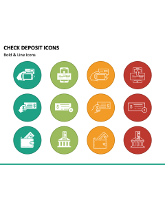 Check Deposit Icons PPT Slide 1