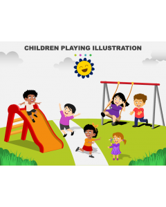 Children Playing Illustration PPT Slide 1