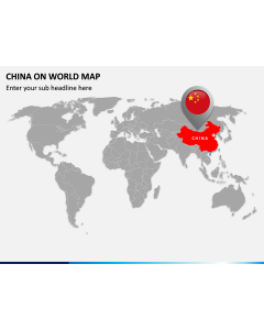 China on World Map PPT Slide 1