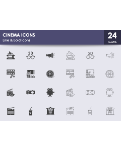 Cinema Icons PPT Slide 1