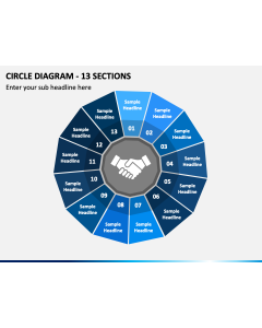 Circle Diagram - 13 Sections PPT Slide 1