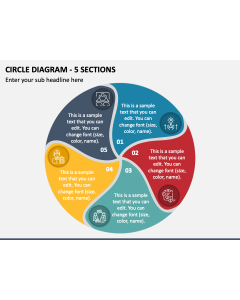 Circle Diagram - 5 Sections PPT Slide 1