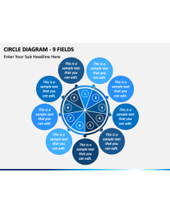 Circle Diagram - 9 Fields PPT Slide 1