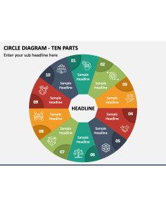 Circle Diagram - Ten Parts PPT Slide 1