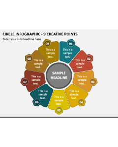 Circle Infographic - 9 Creative Points PPT Slide 1