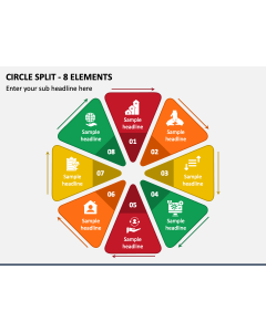 Circle Split - 8 Elements PPT Slide 1