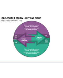 Circle with 2 Arrow - Left and Right PPT Slide 1
