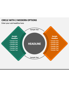 Circle with 2 Modern Options PPT Slide 1