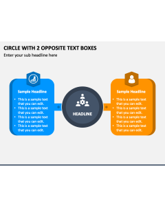 Circle with 2 Opposite Text Boxes PPT Slide 1