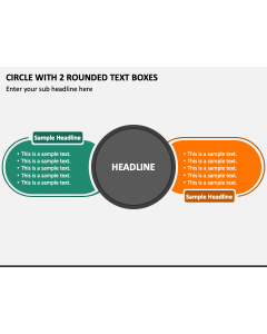 Circle with 2 Rounded Text Boxes PPT Slide 1